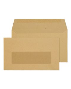ValueX 89 x 152mm Envelopes Wallet Gummed Centre Window Manilla 70gsm (Pack 1000) - 23770