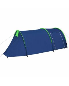 [US Direct] Waterproof Camping Tent 2~4 Persons Tunnel Tent For Camping Hiking Travel Fibreglass Poles Blue & Green