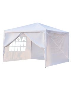 [US/UK/FR Direct] CamPing Survivals 3 x 3m Four Sides Sunshade Shelter Portable Dual Doors Home Use Waterproof Tent Shelter With Spiral Tubes White