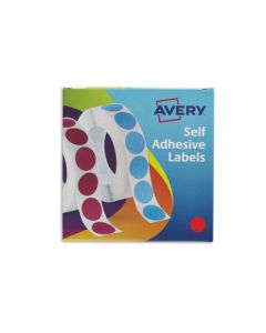 Avery Labels in Dispenser Round 19mm Diameter Red (Pack 1120 Labels) 24-506