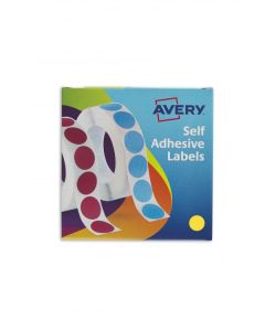 Avery Labels in Dispenser Round 19mm Diameter Yellow (Pack 1120 Labels) 24-508