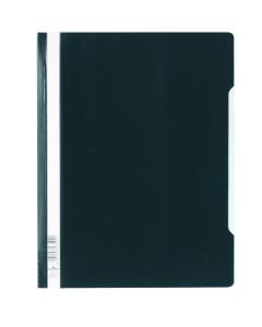 Durable Clear View Project Report File & Document Folder Extra Wide Format  A4 Black (Pack 50) - 257001