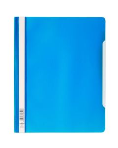 Durable Clear View Report File & Document Folder - Extra Wide Format to Protect Documents & Allow for Punched Pockets - A4 Blue (Pack 50) - 257006