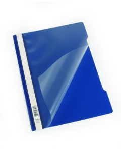 Durable Clear View Project File & Document Folder - Transparent Cover - Perfect For Holding Punched Documents - A4 Dark Blue (Pack 50) - 257307
