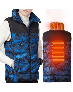 TENGOO Camouflage Heated Vest Men USB Infrared Winter Flexible Electric Jacket 3 Modes 2 Heating Zone Thermal Clothing Waistcoat Fishing Hiking