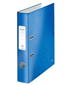Leitz WOW Lever Arch File Laminated Paper on Board A4 50mm Spine Width Blue Metallic (Pack 10) 10060036