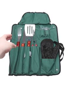 IPRee 8Pcs BBQ Tools Set Stainless Steel Tableware Barbecue Grilling Accessories Kit with Portable Case for Outdoor Camping