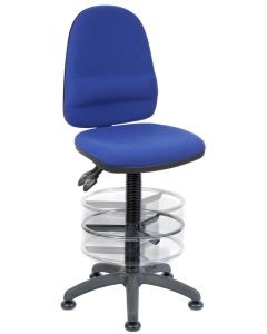 Ergo Twin Deluxe Draughter High Back Fabric Operator Office Chair without Arms Blue - 2900BLU/1164