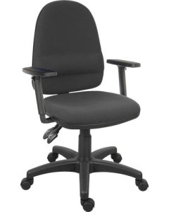 Ergo Twin High Back Fabric Operator Office Chair with Height Adjustable Arms Black - 2900BLK/0280