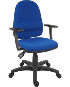 Ergo Twin High Back Fabric Operator Office Chair with Height Adjustable Arms Blue - 2900BLU/0280
