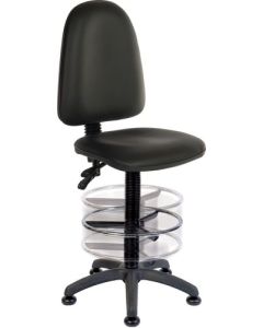 Ergo Twin Deluxe Draughter High Back PU Operator Office Chair without Arms Black - 2900PU-BLK/1164