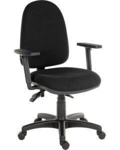 Ergo Trio Ergonomic High Back Fabric Operator Office Chair with Height Adjustable Arms Black - 2901BLK/0280