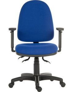 Ergo Trio Ergonomic High Back Fabric Operator Office Chair with Height Adjustable Arms Blue - 2901BLU/0280