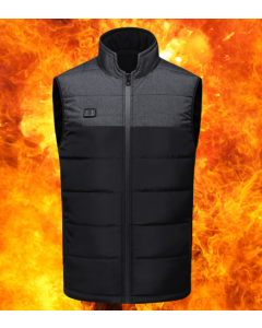 Unisex 9 Area Electric Vest Heated Body Warmer Electric Heated Warm Vest USB Charging Washable Winter Outdoor Camping Jacket Black