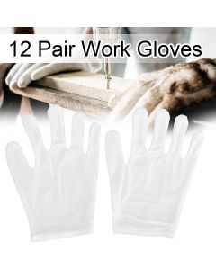 12 Pairs Non-Slip Work Gloves Etiquette Cooling Gloves Workshop Labor White