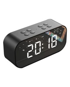 LEORY BT501 Wireless bluetooth 5.0 Speaker Dual Alarm Clock LED Display Stereo TF Card Mic Speaker
