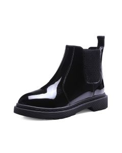 Women's Rubber Ankle Boots Round Toe Waterproof Rainboots Summer Martin Boots Camping Walking Hiking