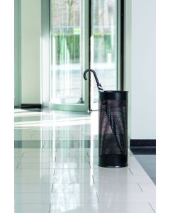 Durable Umbrella Stand 28.5 Litre Capacity - Made From Stainless Steel - Perforated Design for Improved Airflow & Drying - Black - 335001