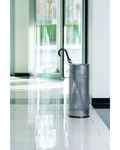 Durable Umbrella Stand 28.5 Litre Capacity - Made From Stainless Steel - Perforated Design for Improved Airflow & Drying - Silver - 335023