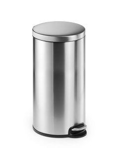 Durable Pedal Bin Stainless Steel 30 Litre Round Silver - 340323