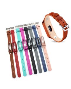 Colorful Leather Replacement Wrist Strap for Xiaomi Miband 2 Wristband