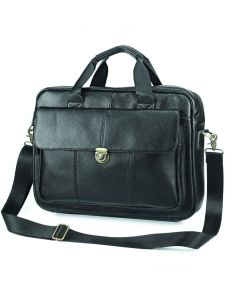 Men's Top Layer Pure Leather Shoulder Bag Casual Business Messenger Luggage Bag
