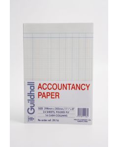 Guildhall Account Paper 298x203mm 16 Cash Column 24 Sheets (Pack 10) 39/16Z