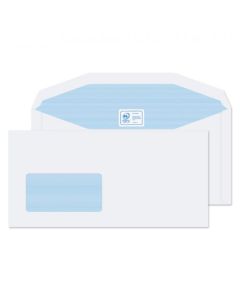 Blake Purely Everyday Mailer Envelope DL+ 114x235mm Gummed Window 90gsm White (Pack 1000) - 3904