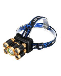 5 LEDs Ultra Bright  90 Rotatable LED Headlight Long Shoot Head Lamp For Hunting Fishing Camping Worker