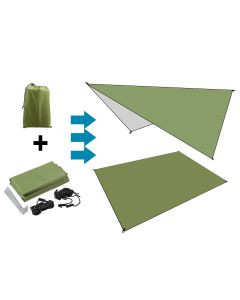 210D Oxford Fabric Army Green Moisture-proof Tent Shelter Folding Awning Tarp Hammock Rain Sunshade Picnic Mat Outdoor Camping Trave
