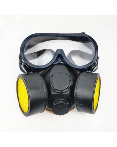 Tpr Double Gas Valvee Double Tank Gas Mask Chemical Spray Paint Anti-smoke Dust Pesticide Pesticide Smoke Protection Mask Dustproof