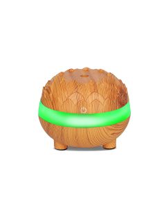 300ml Wood Grain Ultrasonic Air Humidifier Quiet Air Purifier Essential Oil Diffuser with  7 Colors LED Lights