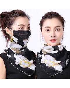 Outdoor Cycling Windproof Women Multifunction Silk Scarves Face Mask Dust-proof Breathable Sunshade Neck Protector Scarf Reusable Mouth Mask
