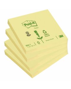Post-it Nt Recycled 76x76mm Canary PK12