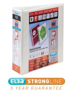 Elba Panorama Presentation Lever Arch File Polypropylene A4 90mm Spine Width A4 White (Pack 5) - 400008436