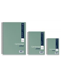 Cambridge Jotter A4 Wirebound Card Cover Notebook Ruled 200 Pages Metallic Green (Pack 3) - 400039062
