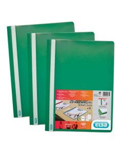 Elba Report File Clear Front Plastic Green Pack 50 400055031