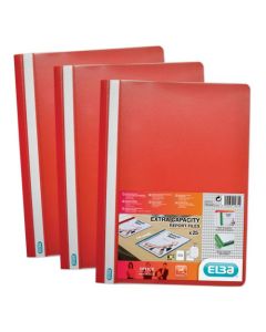 Elba Report File Clear Front Plastic Red Pack 50 400055034
