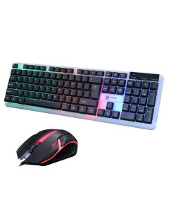 T11 Wired Gaming Keyboard & Mouse Set RGB Backlight 1200DPI Gaming Mouse 104 Keys Mechanical Feeling Keyboard Combo