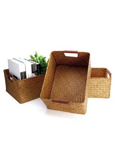 Seaweed Woven Storage Basket Fruit Sundries Home Organizer Fruit Container