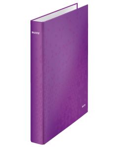 Leitz WOW Ring Binder Laminated Paper on Board 2 D-Ring A4 25mm Rings Purple (Pack 10) 42410062
