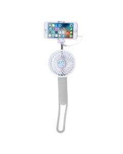 Portable Rechargeable Multifunctional Handheld Stretchable Selfie Stick Power Bank 3 Fan