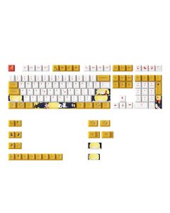 DAGK 128 Keys Cute Rabbit Keycap Set Cherry Profile PBT Five-sided Sublimation Keycaps for Mechanical Keyboards