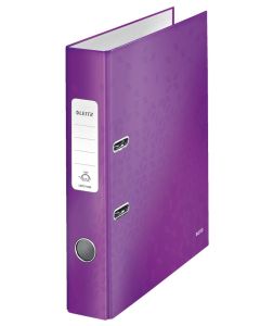 Leitz 180 WOW Lever Arch File Laminated Paper on Board A4 50mm Spine Width Purple (Pack 10) 10060062