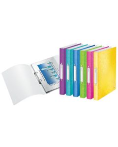 Leitz WOW Ring Binder Polypropylene 2 O-Ring A4 25mm Rings Assorted (Pack 12) 42570099