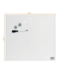Nobo Magnetic Glass Whiteboard Tile 300x300mm White 1903956