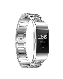Replacement Diamond Stainless Steel Replace Watch Strap Band For Fitbit Charge 2