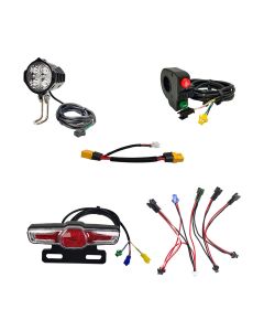 EBKE 180-220LM 12-60V 2.8W Electric Bike Front Light Warning Tail Light Light Switch Light Group Connection Cables XT60 Adapter Cable Kits