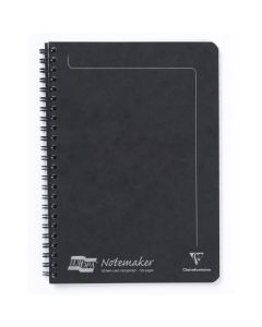 Clairefontaine Europa Notemaker A5 Wirebound Pressboard Cover Notebook Ruled 120 Pages Black (Pack 10) - 4852