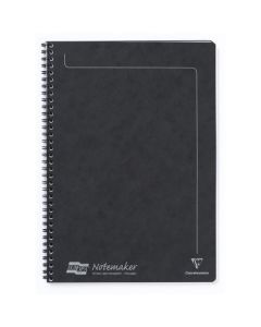 Clairefontaine Europa Notemaker A4 Wirebound Pressboard Cover Notebook Ruled 120 Pages Black (Pack 10) - 4862